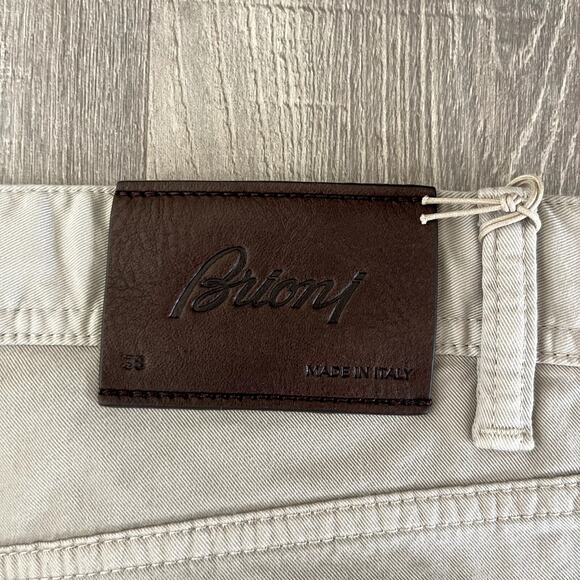 Brioni Men's Khaki Cotton Stretch Garment Dye Straight Trousers SN Meribel 38x34 - Picture 11 of 11